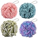 BTYMS 4Pcs Loofah Sponge 60g/pc Bath Puffs Shower Scrunchies Mesh Pouf for Shower Beauty & Personal Care BTYMS