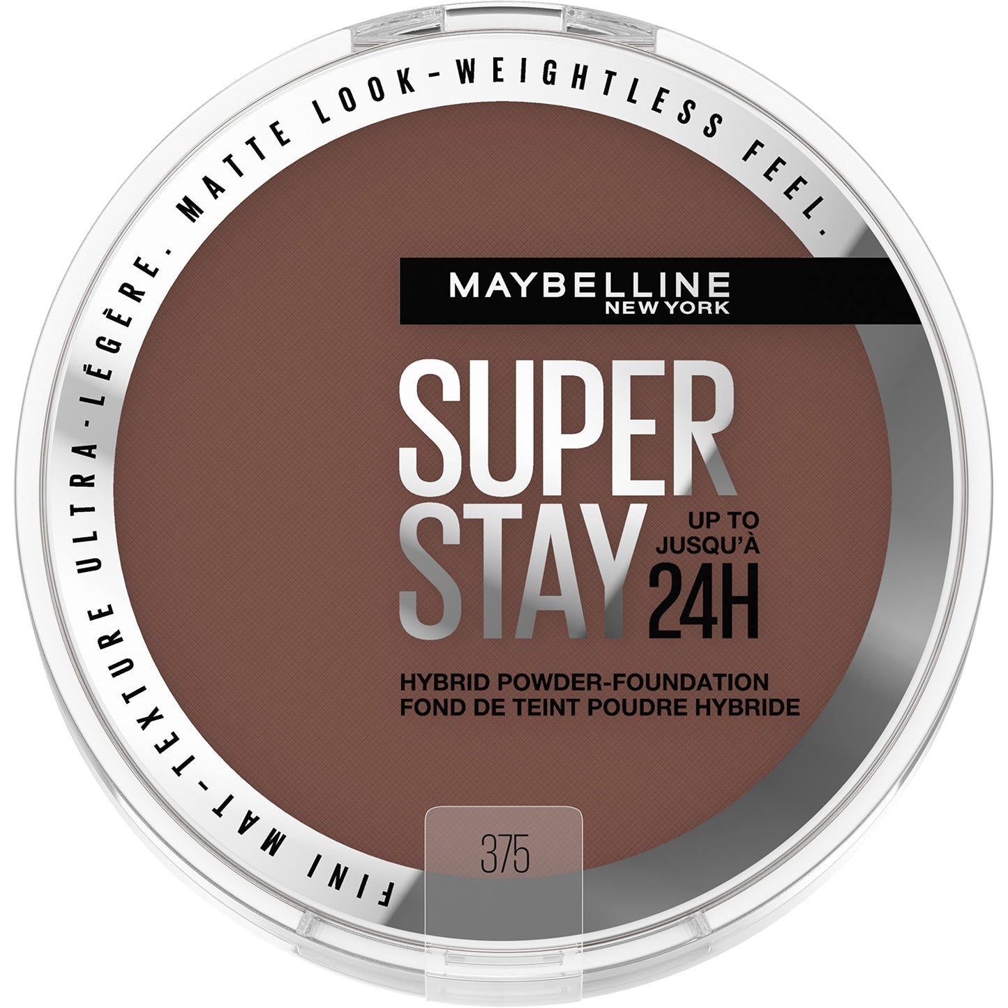 Maybelline Super Stay Up to 24HR Hybrid Powder-Foundation, Medium-to-Full Coverage Makeup, Matte Finish, 375, 1 Count Beauty & Personal Care MAYBELLINE