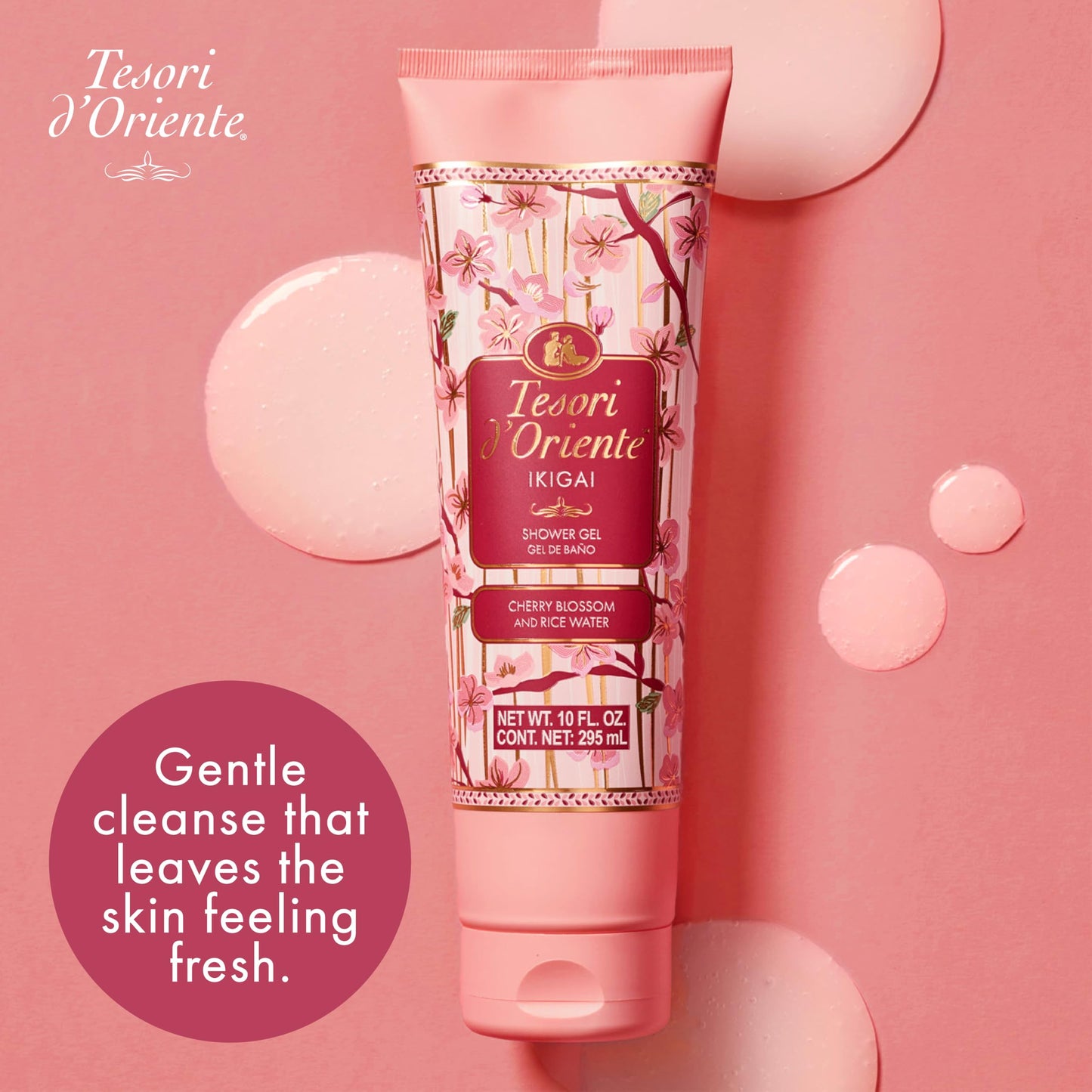 Tesori d’Oriente Ikigai Shower Gel with Cherry Blossom Floral Scent, 10 fl oz, Gentle & Hydrating Body Wash with Rice Water & Vitamin-E, No Silicones Beauty & Personal Care Tesori d'Oriente