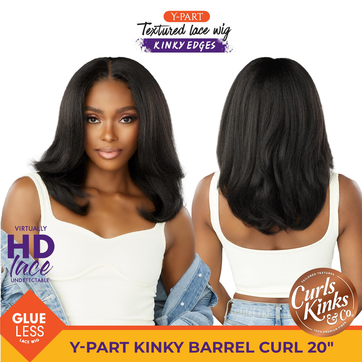 Sensationnel Curls Kinksandco Kinkyedges Wig-Kinky Straight 18 Inch, F1B/27