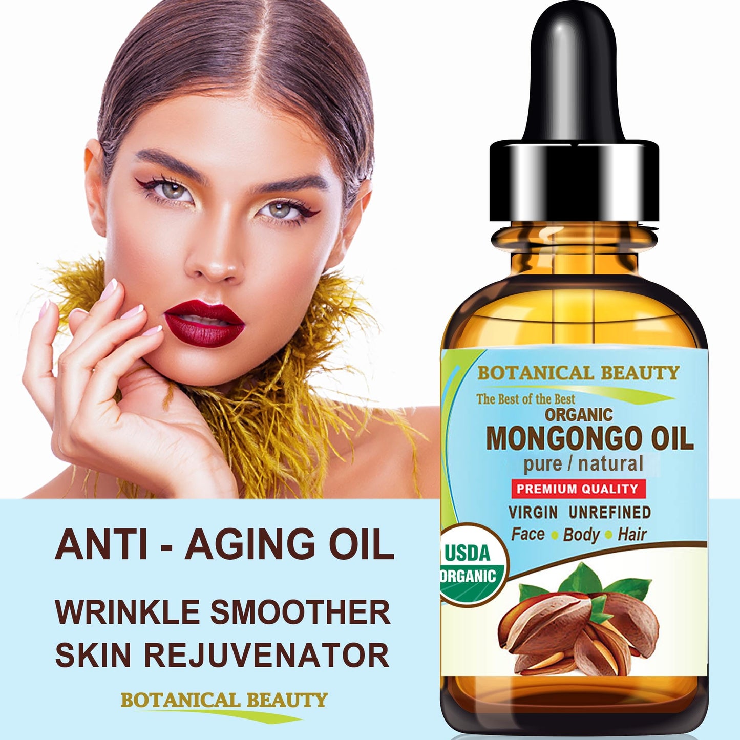 Botanical Beauty Organic MONGONGO OIL Manketti Seed Oil 100% Pure Natural Virgin Unrefined Cold-Pressed Carrier Oil for Face Skin Body Hair Lip Nails Beauty & Personal Care Botanical Beauty