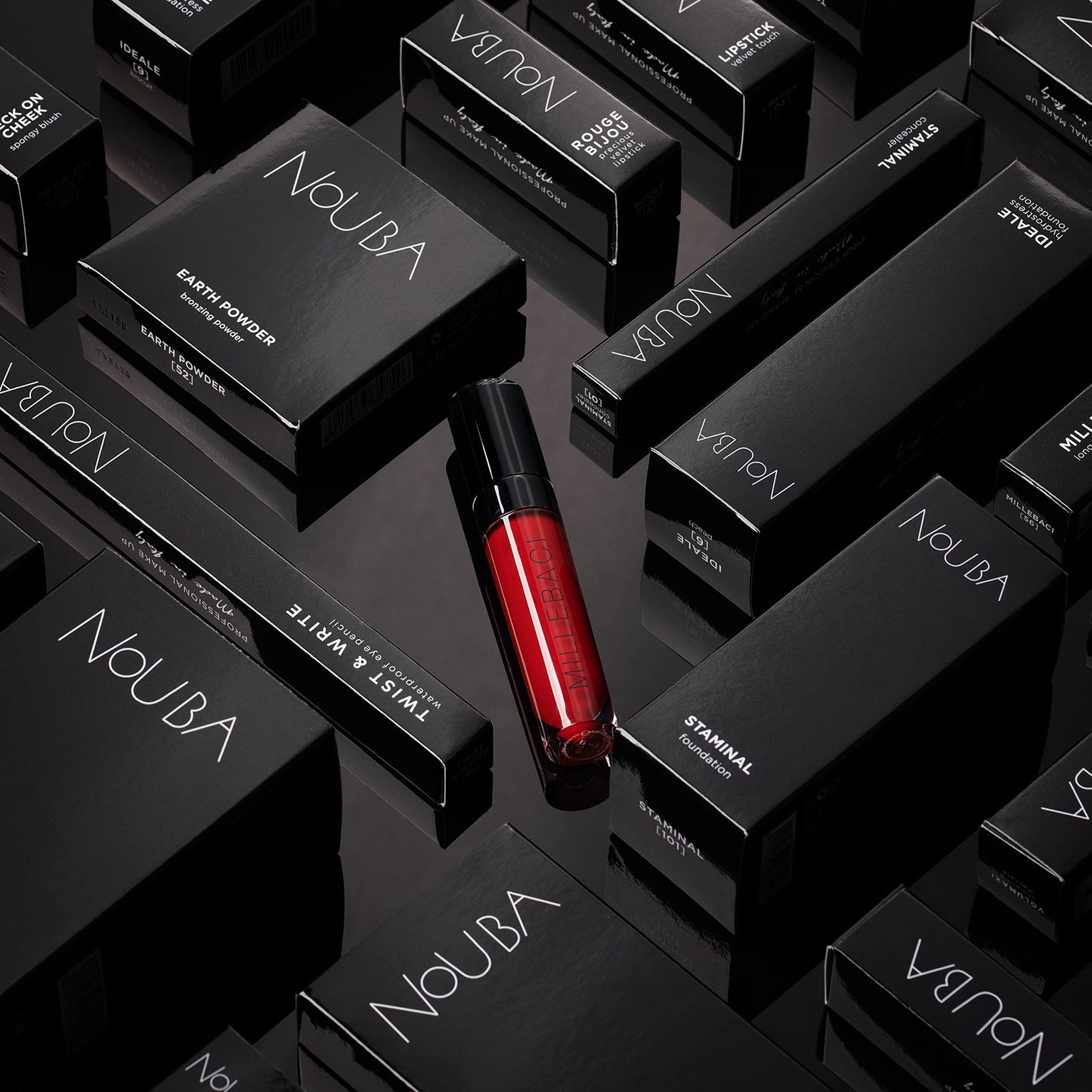 Nouba Millebaci Long Lasting Liquid Lipstick Dark Red, Lustrous Moisturizing Creamy Formula with Vitamin E Intense Color Pigment High Impact Makeup Beauty & Personal Care Nouba