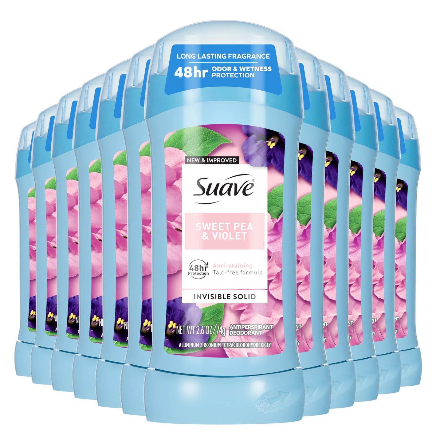Suave Antiperspirant Deodorant For Women, Invisible, Underarm Deodorant, 48hr Odor & Wetness Protection, Sweet Pea & Violet Fragrance, Sensitive Skin Beauty and Personal Care Suave