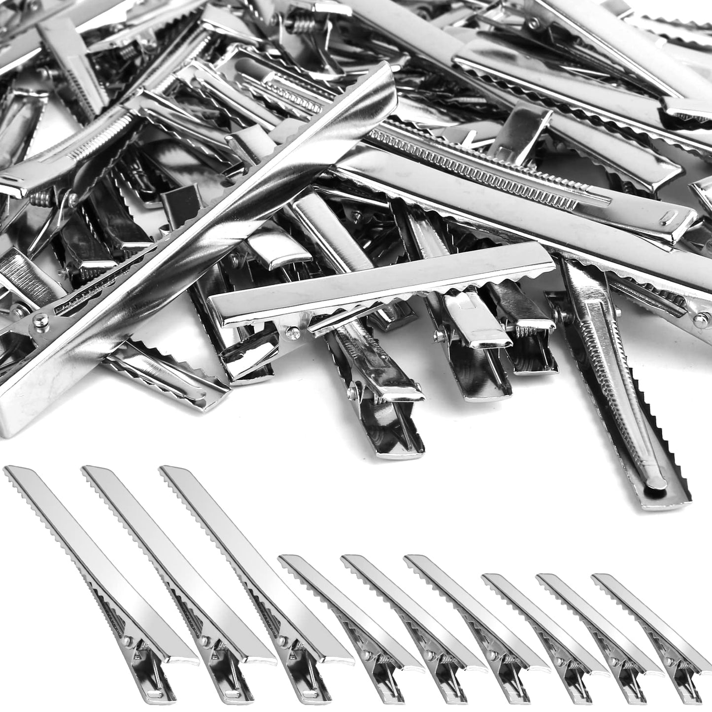 PHSZZ 70 Pcs Alligator Hair Clips, 3 Sizes Oversized Metal Silver Hair Bow Clips Single Prong Hairdressing Salon Hair Grip DIY Accessories Hairpins Beauty & Personal Care PHSZZ