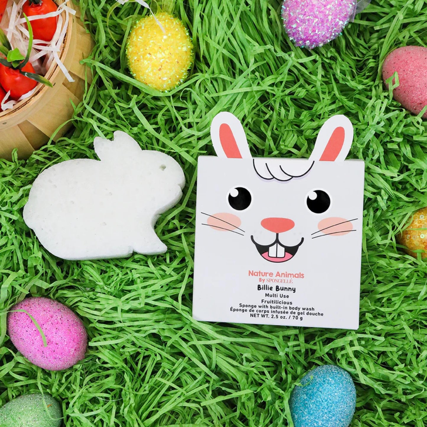 Spongellé Billie Bunny Farm Animals Kid's Body Buffer - All Ages - Body Wash Infused Shower Loofah - Newborn Essentials & Baby Essentials Beauty and Personal Care SPONGELLÉ