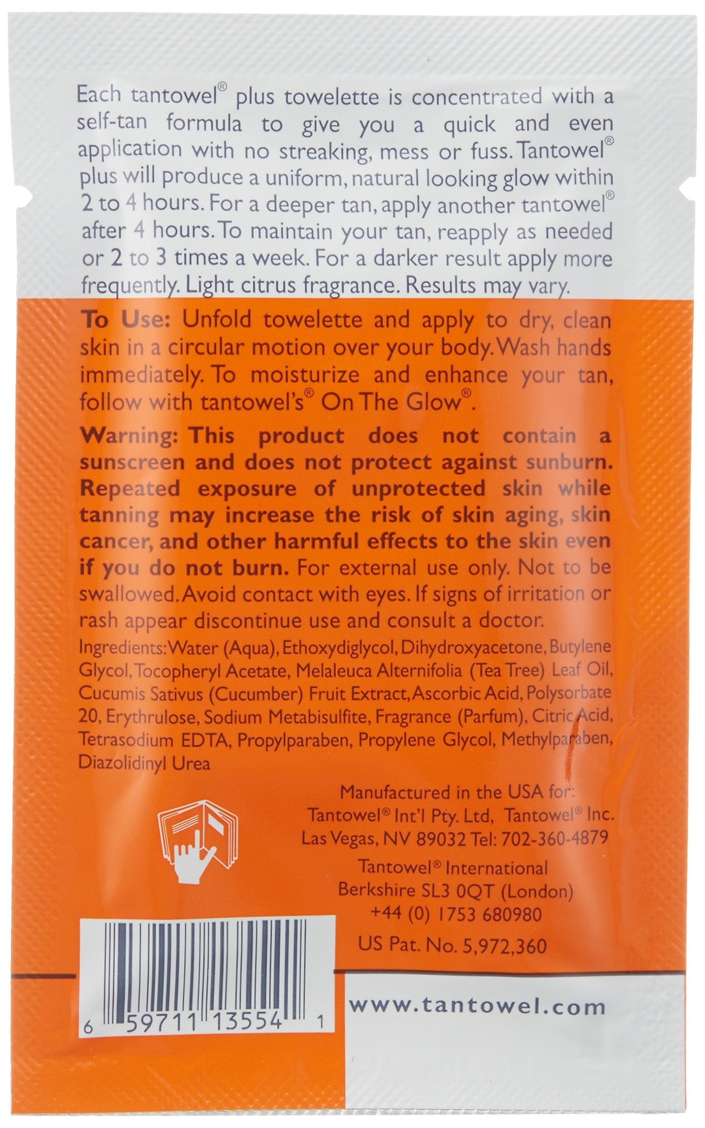 Tan Towel Half Body Plus Self-Tan Towelettes 50 Pack Beauty & Personal Care Tan Towel