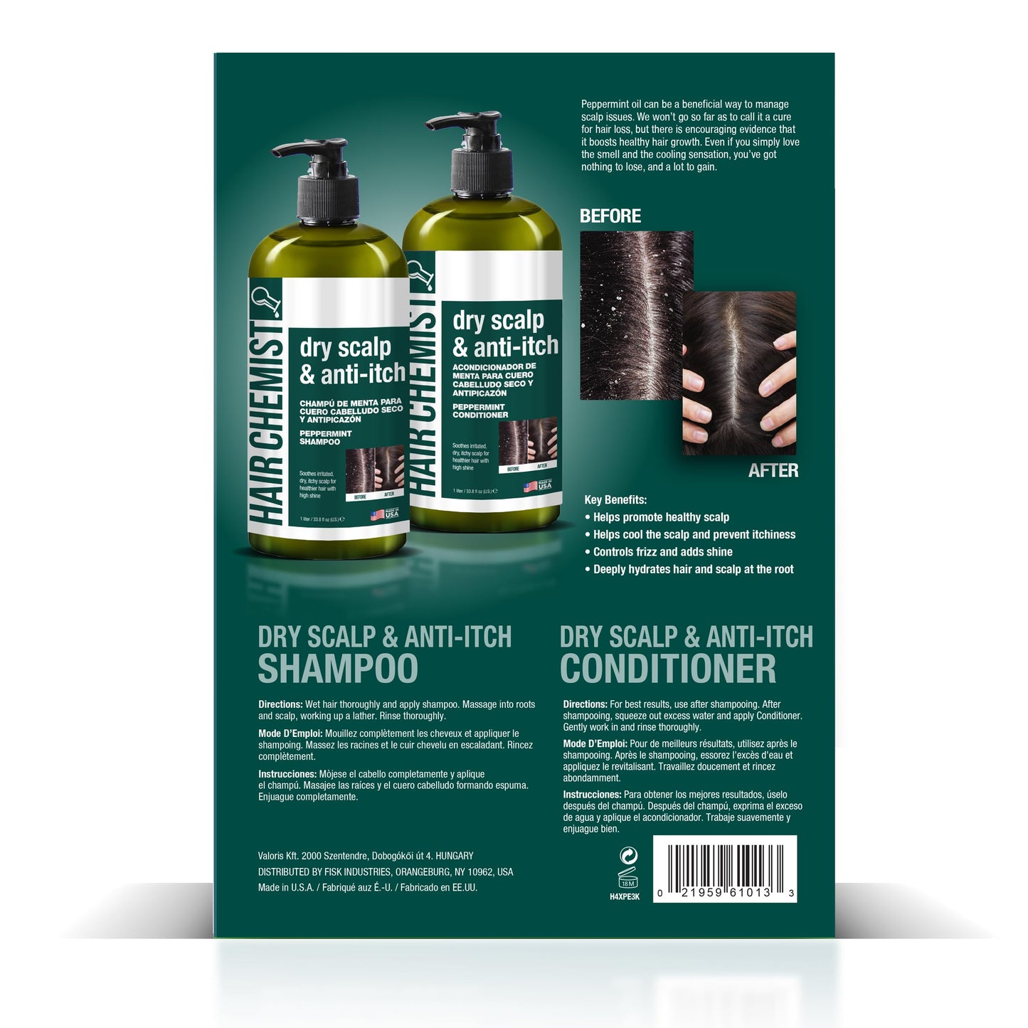 Hair Chemist Nourishing Dry Scalp & Anti-Itch Peppermint Shampoo 33.8 oz. & Conditioner 33.8 oz. 2-PC Gift Box Set - Hydrating Peppermint Shampoo Beauty & Personal Care Hair Chemist