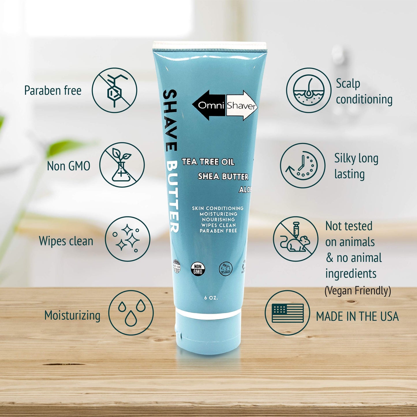 OmniShaver Shave Butter - Moisturizing Shaving Cream for Men & Women | Sensitive Skin Formula | Travel Size 6 oz | Aloe, Tea Tree & Shea Butter… Beauty & Personal Care OmniShaver