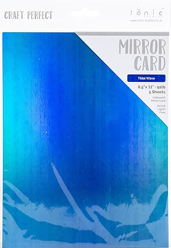 Craft Perfect Iridescent Mirror Cardstock 8.5"X11" 5/Pkg-Iridescent -Tidal Wave Beauty & Personal Care Tonic Studios