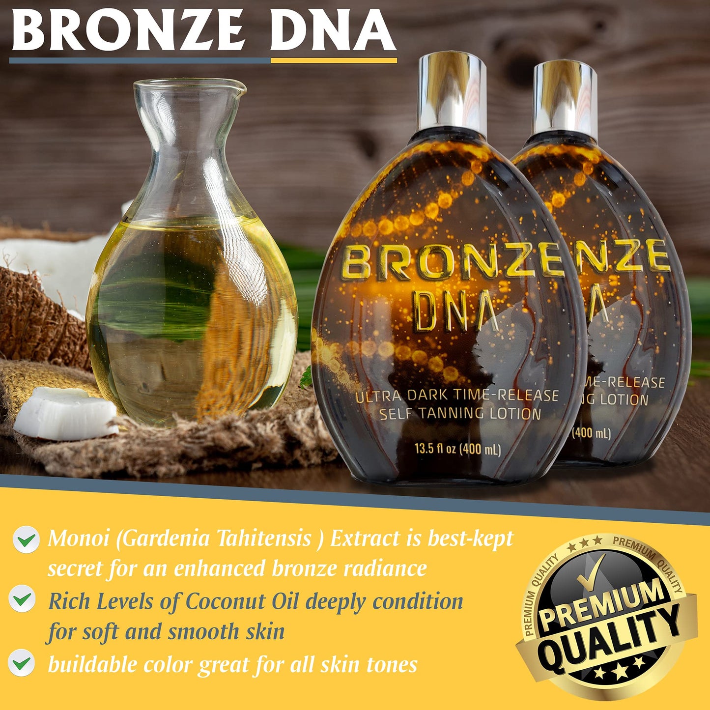 Bronze DNA Natural Sunless Self Tanning Lotion - Sunless Tanner for Women and Men - The Gradual Self Tan for Light, Medium & Dark Tans - Physics Color Beauty & Personal Care BRONZE DNA