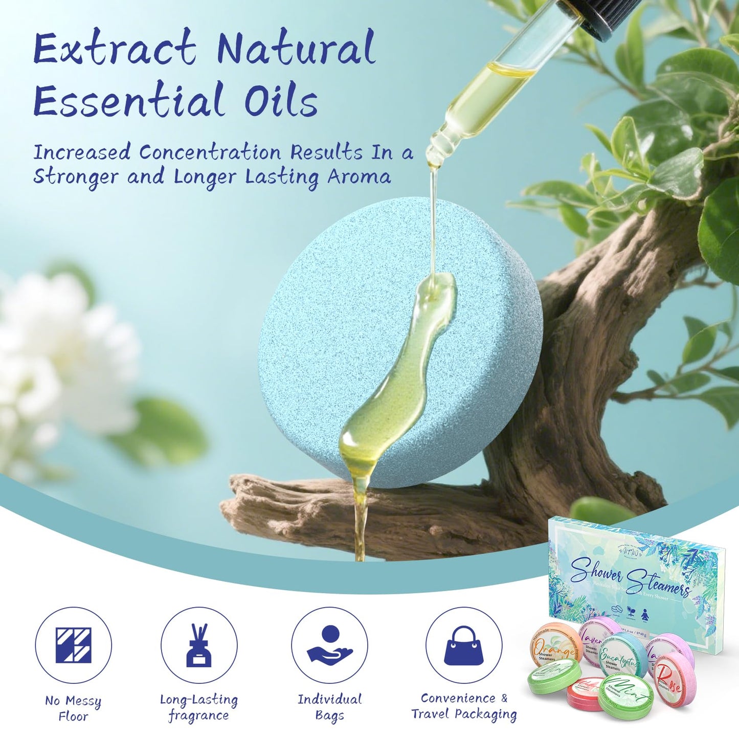 Shower Steamers Aromatherapy 8 Pack - Gifts for Women, Shower Bombs with Essential Oils, Self Care and Stress Relief Stocking Stuffers, Relaxation Beauty and Personal Care HFHO