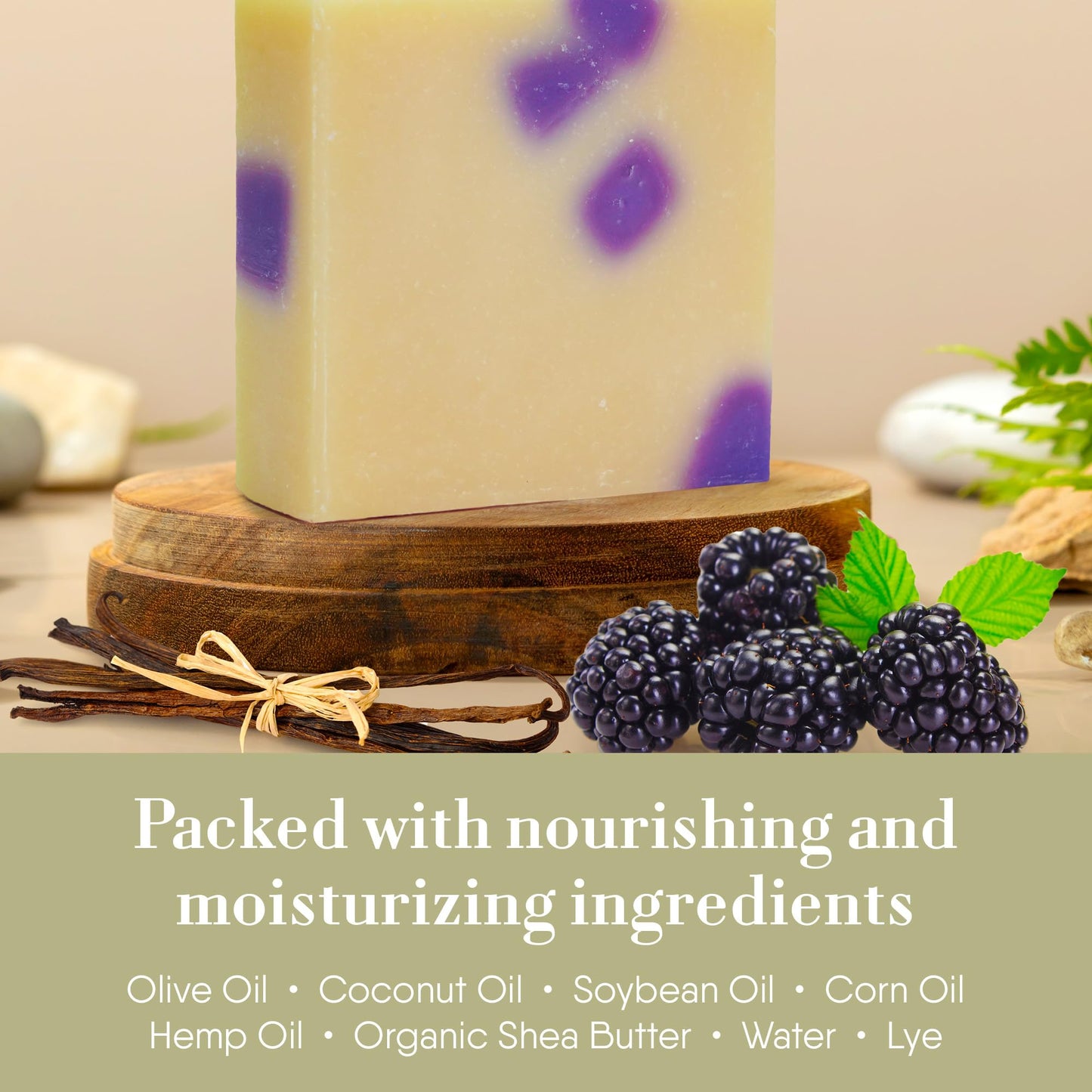 360Feel Black Raspberry Soap - Made in The USA - Castile Handmade, All-Natural Cold-Processed - Infused with Black Raspberry for an Uplifting Aroma Beauty & Personal Care 360Feel