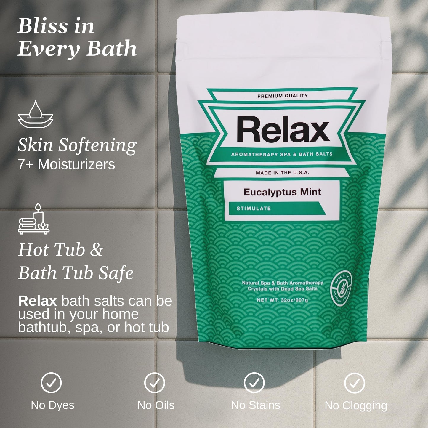 Relax Spa & Bath Aromatherapy Bath Salts Variety Pack for Hot Tub, Bath, or Spa, Infused with Magnesium, Bath Salt for Soaking, Four 2LB Bags Beauty and Personal Care Relax Spa & Bath