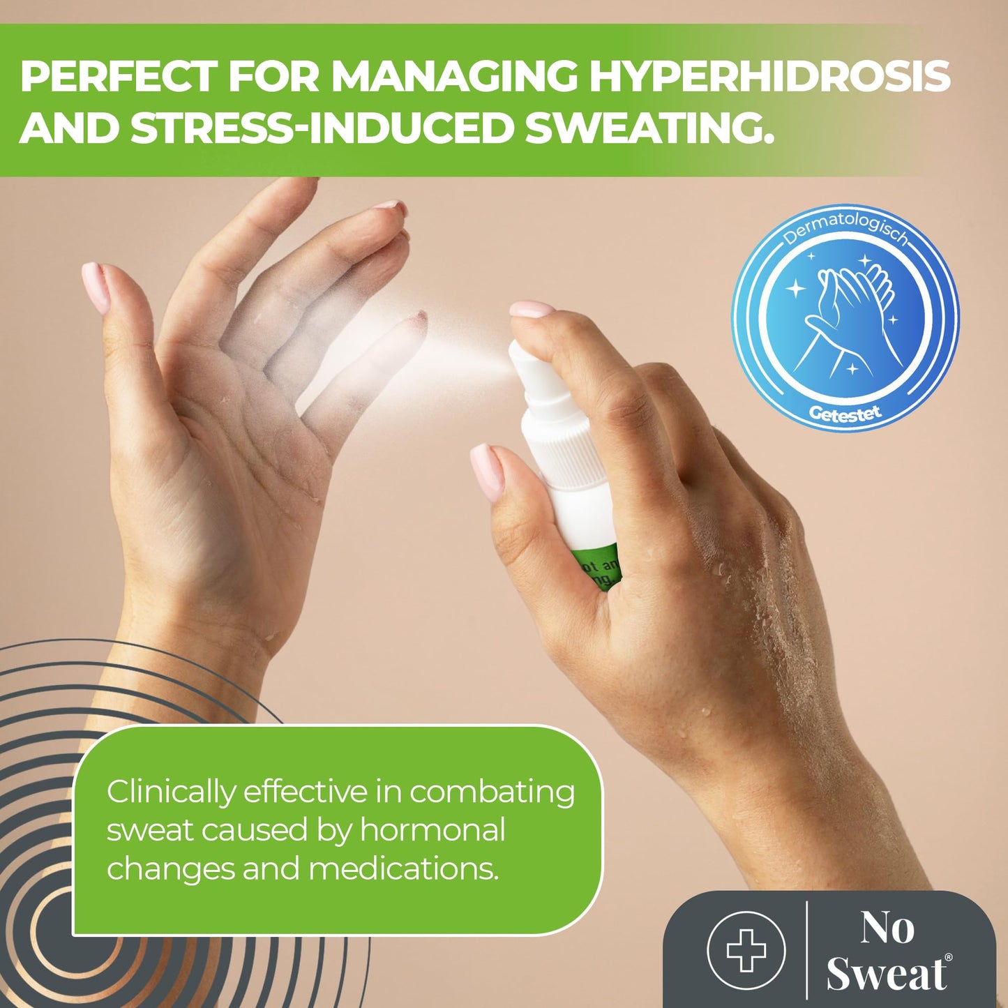 NO SWEAT Maximum Strength Antiperspirant Spray, Strong Deodorant for Excessive Sweating & Hyperhidrosis Treatment, Lasts up to 7 Days -50ml) Packing Beauty and Personal Care No Sweat