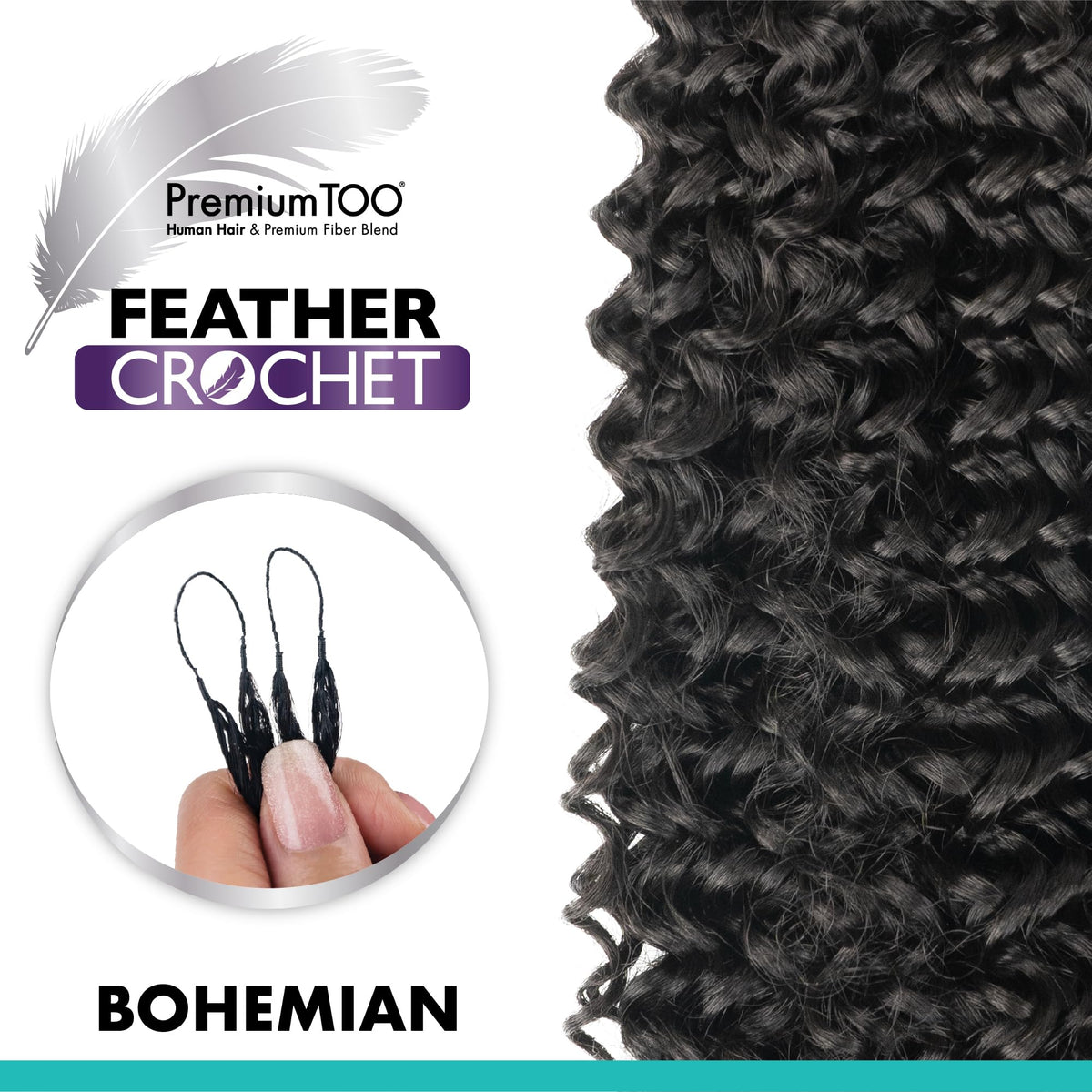 Sensationnel PremiumToo Feather Crochet Braids-Bohemian,22in, S4/30