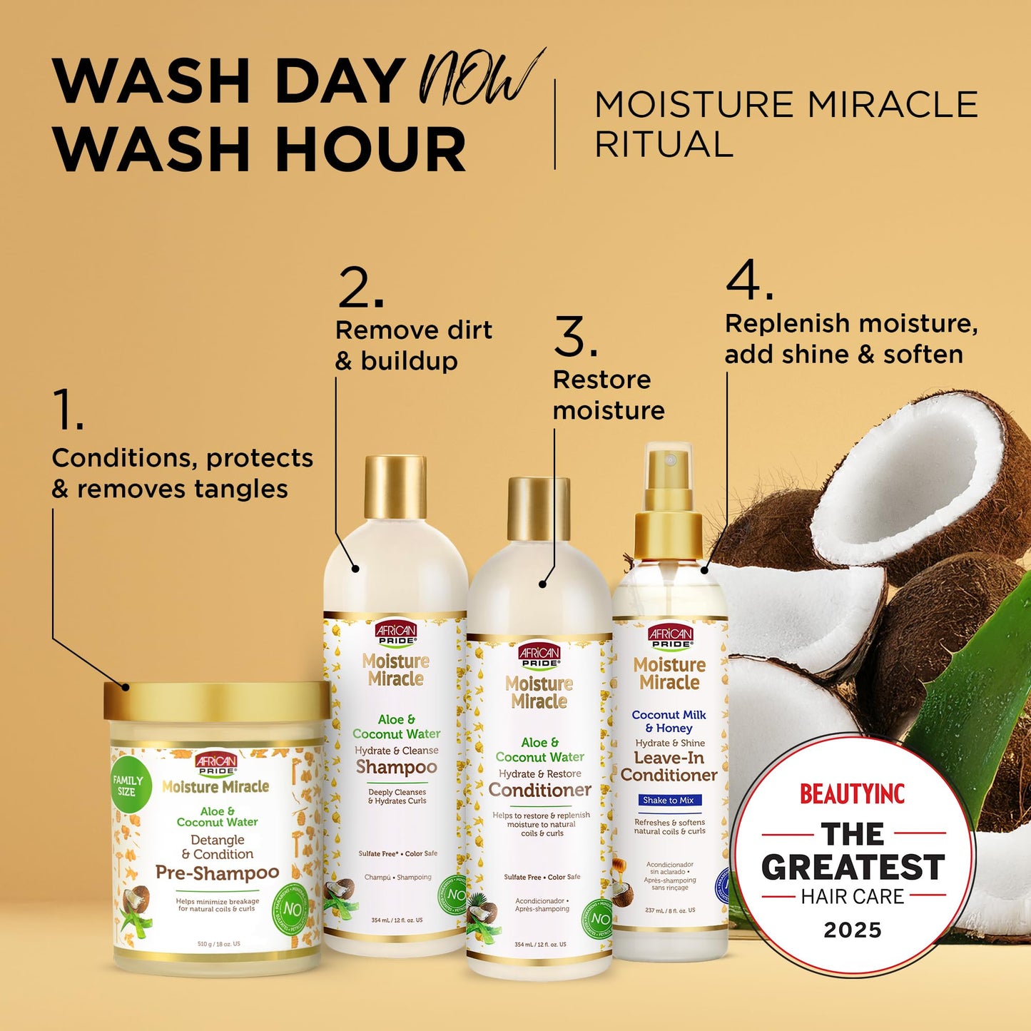 African Pride Moisture Miracle Pre-Shampoo Hair Detangler with Aloe & Coconut Water | Minimizes Breakage, Hydrates & Strengthens | Pre-Poo Treatment Beauty and Personal Care African Pride
