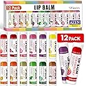 AZEN 12 Pack Lip Balm, Natural Lip Balm Bulk, Lip Care Product, Moisturizing Lip Balms for dry cracked lips - 12 Flavors Beauty & Personal Care AZEN
