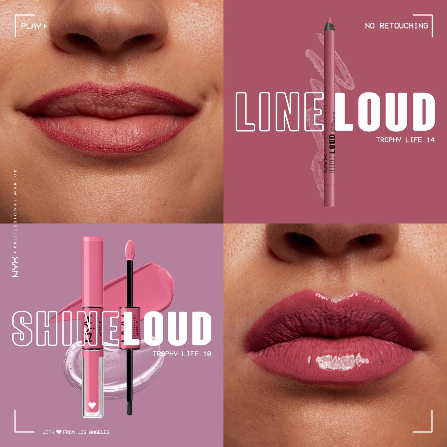 NYX PROFESSIONAL MAKEUP Line Loud Lip Liner, Longwear and Pigmented Lip Pencil with Jojoba Oil & Vitamin E - Trophy Life (Mauve Pink) Beauty & Personal Care NYX PROFESSIONAL MAKEUP