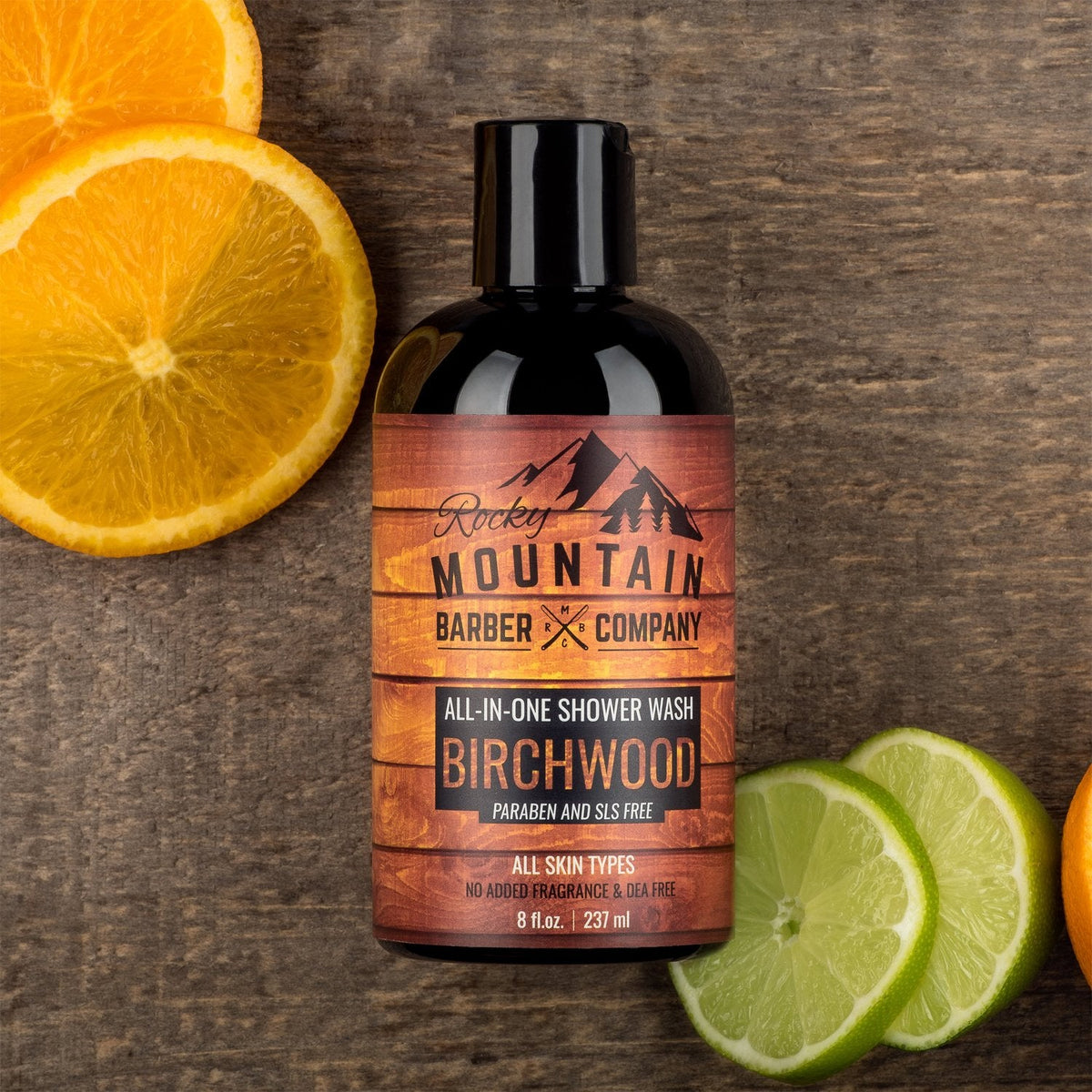 Rocky Mountain Barber Company Birchwood All-In-One Body Wash - Shampoo, Body Wash, Conditioner, Face Wash & Beard Wash with Essential Oils - 8 oz Beauty & Personal Care Rocky Mountain Barber Company