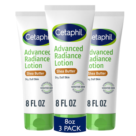Cetaphil Body Lotion, Advanced Radiance Lotion with Shea Butter for Dry, Sensitive Skin, 8 oz Pack of 3, Fragrance Free, Hypoallergenic Beauty & Personal Care Cetaphil