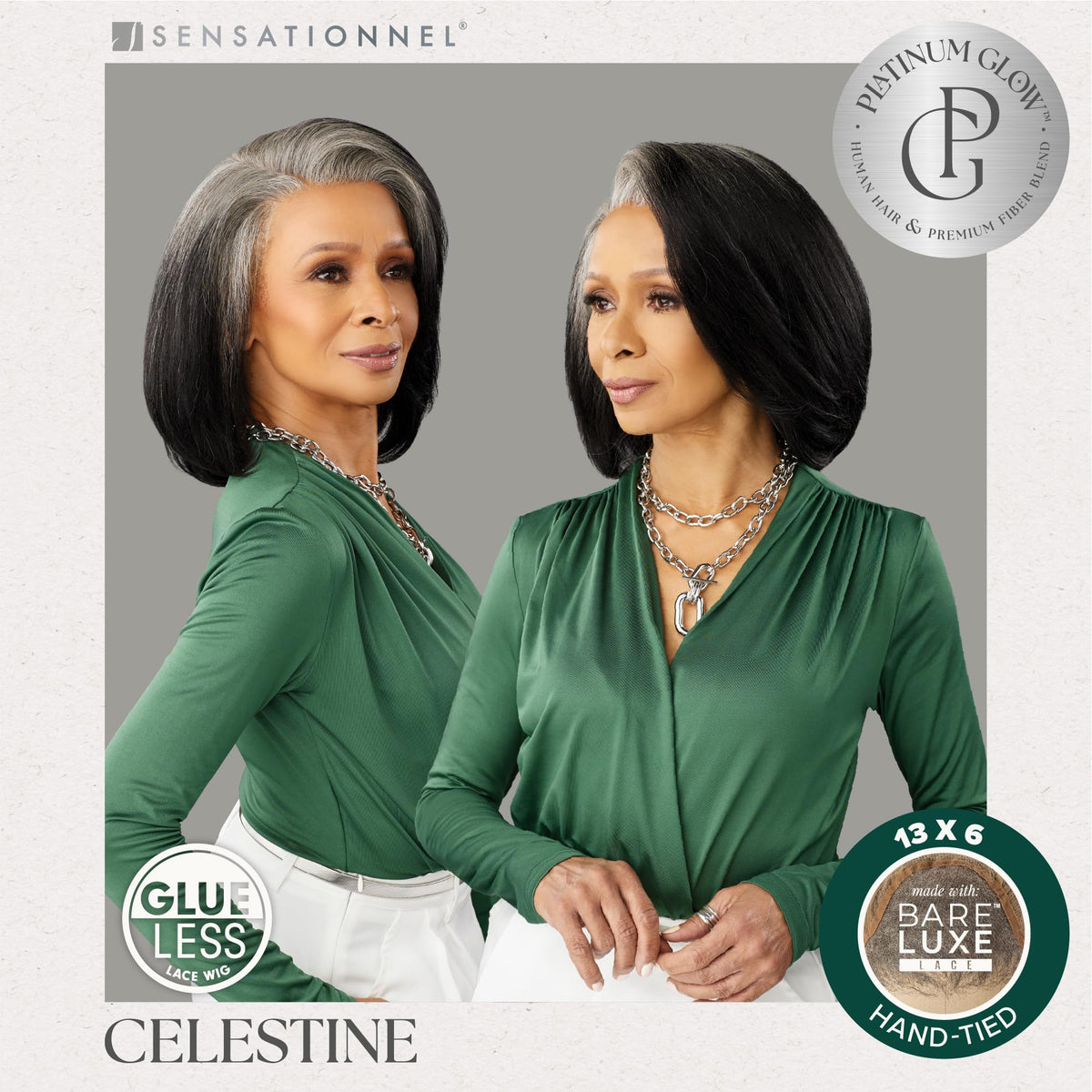 Sensationnel Platinum Glow 13x6 Wig-Celestine, SHIMMERINGSILVER