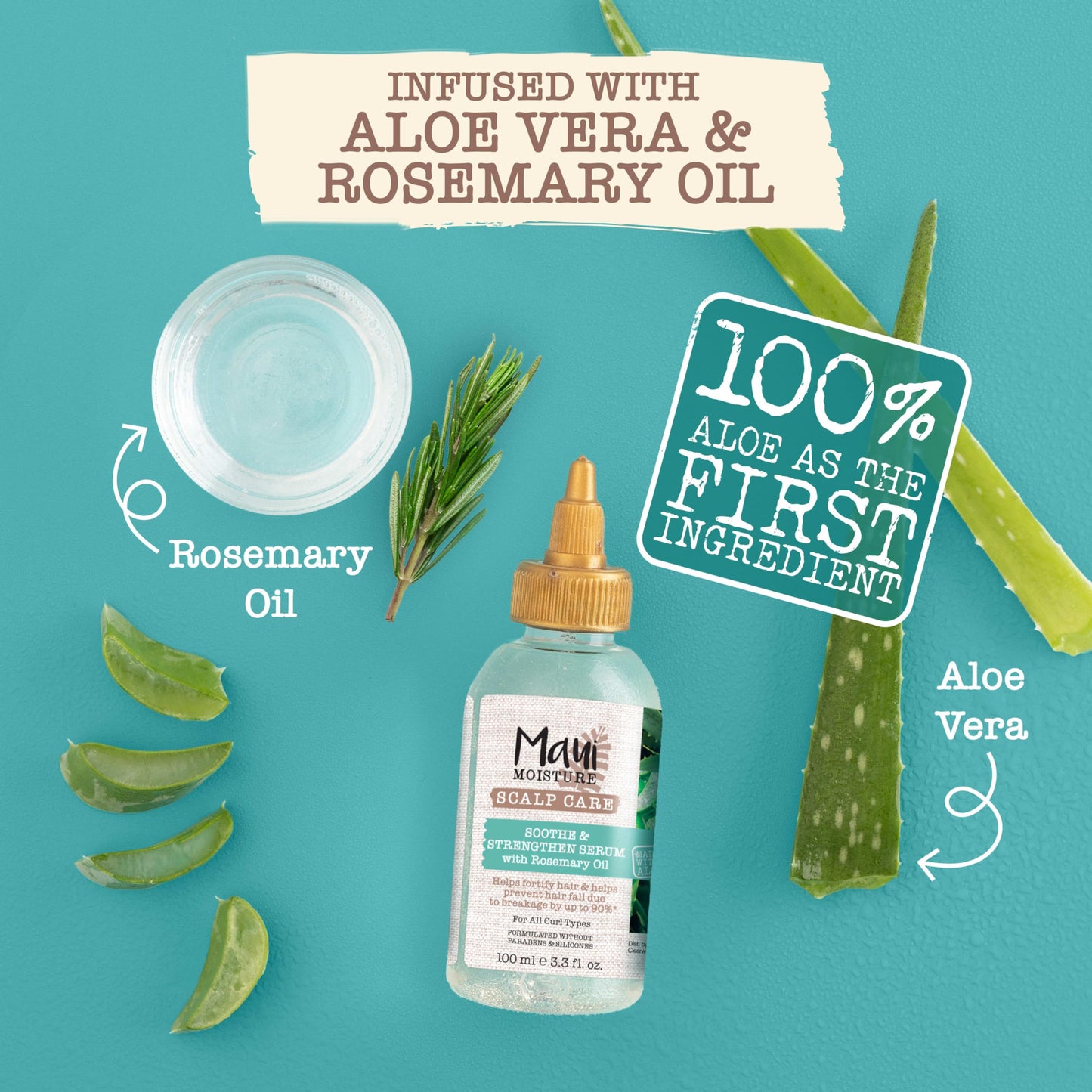 Maui Moisture Scalp Care Soothe & Strengthen Hair Serum with Rosemary Oil, Curly Hair Serum With Aloe Vera Helps Prevent Scalp Dryness & Strengthen Beauty & Personal Care Maui Moisture