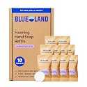BLUELAND Foaming Hand Soap Refill Tablets, 10-Pack, Lavender Eucalyptus Scent, Eco Friendly Cleaning Products, 10 x 9 Fl oz Beauty & Personal Care BLUELAND