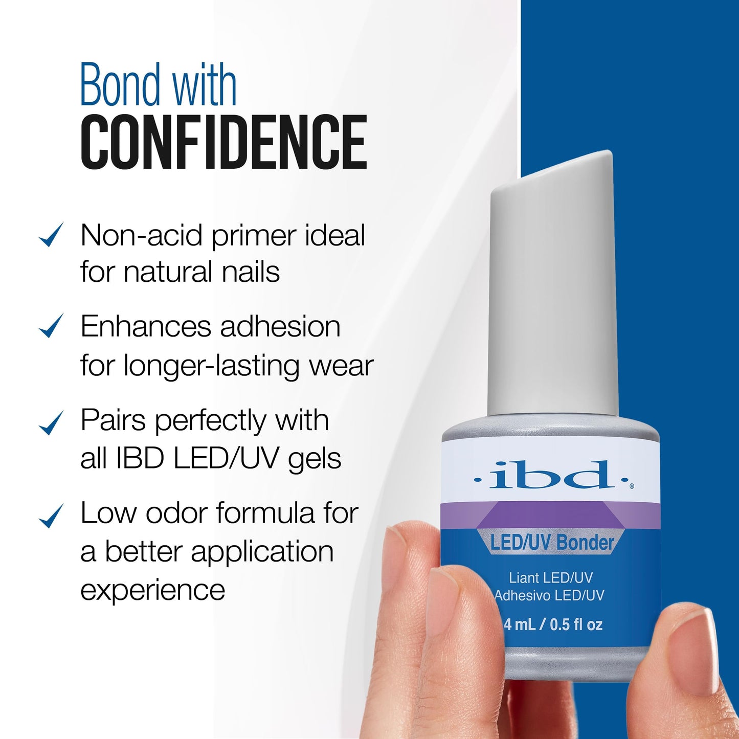 IBD LED/UV Bonder - Nail Primer for Gel Polish and Acrylic Nails, Nail Bonder for Long-Lasting Adhesion, 0.5 oz Beauty & Personal Care IBD