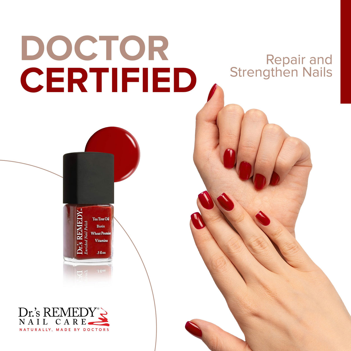 Dr’s Remedy Enriched Nail Polish: Non Toxic, All Natural, and Organic - Doctor Formulated: Strengthens, Restores, Heals, and Protects '24-Free' Beauty & Personal Care Dr.'s Remedy