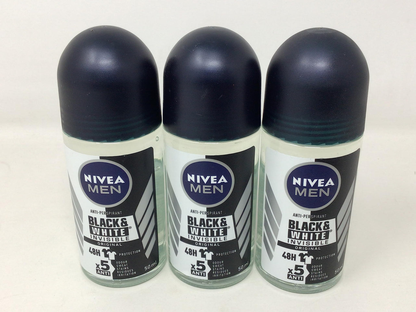 Nivea for Men Deodorant Roll On 1.69 Oz (Invisible B&W Power) Pack of 3 Beauty and Personal Care NIVEA