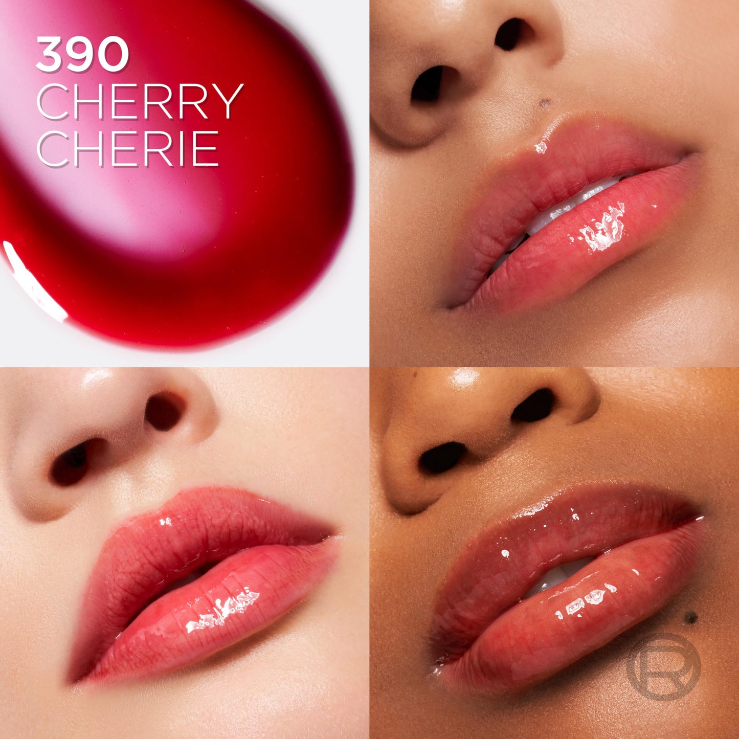 L'Oreal Paris Plump Ambition Hyaluron Lip Oil, 24 HR Lip Gloss with Hyaluronic Acid, Volumizing Formula with Glass-Like Shine, Cherry Cherie 390, 0.16 Beauty & Personal Care L'Oreal Paris