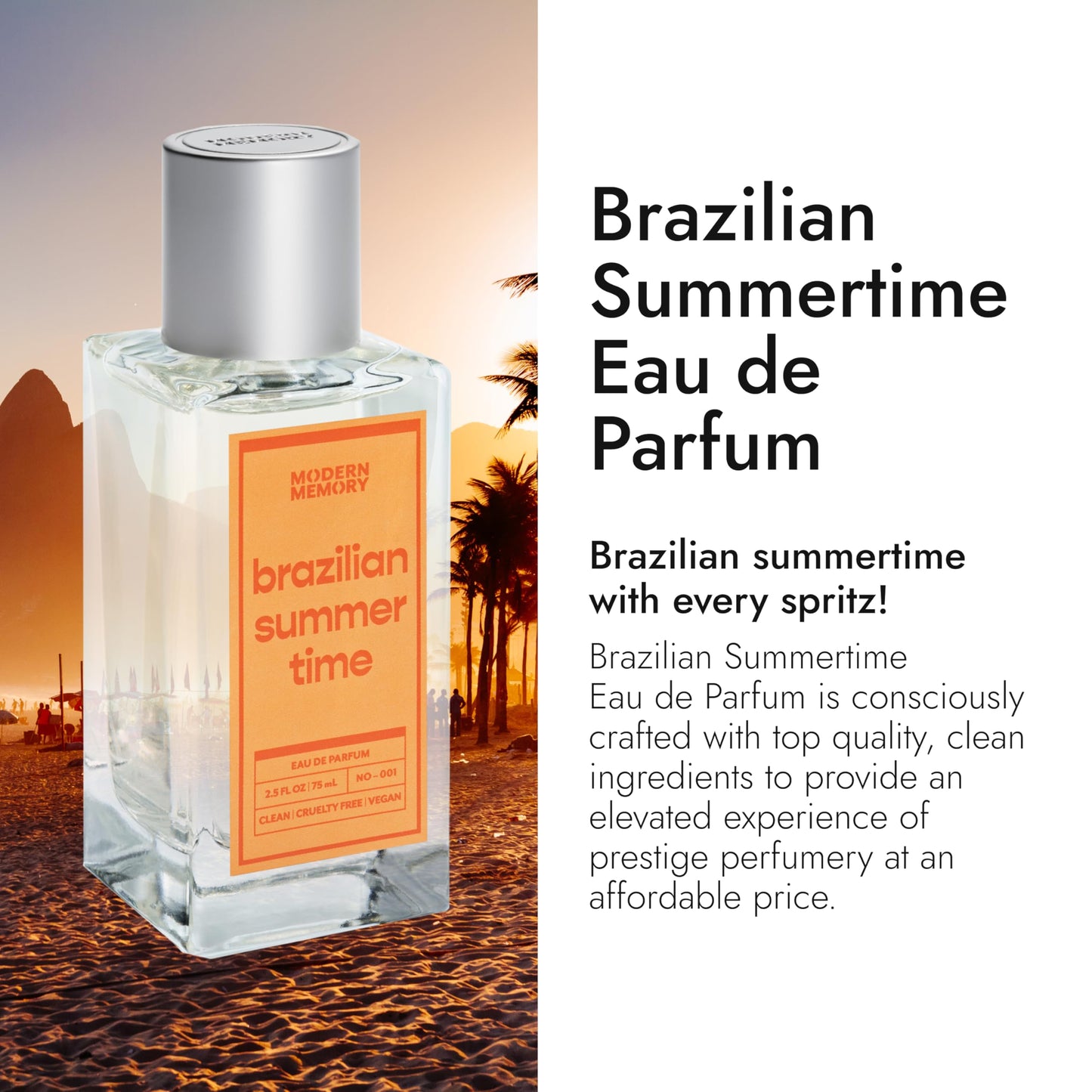 Modern Memory Brazilian Summertime Eau de Parfum for Women, 2.5 fl oz - Notes of Lemon, Salted Caramel & Rich Almond Beauty & Personal Care Modern Memory