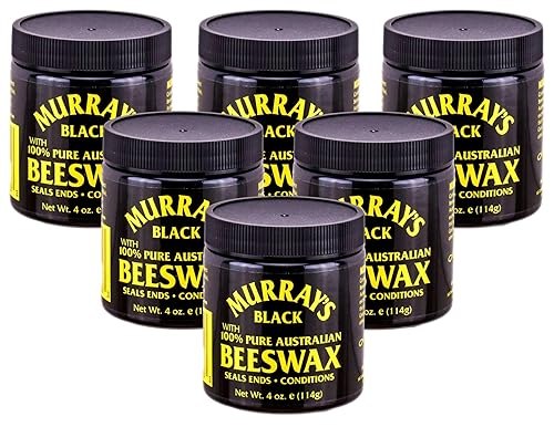 Murrays Black Beeswax 3.5 Ounce Jar (103ml) (6 Pack) Beauty & Personal Care Murrays