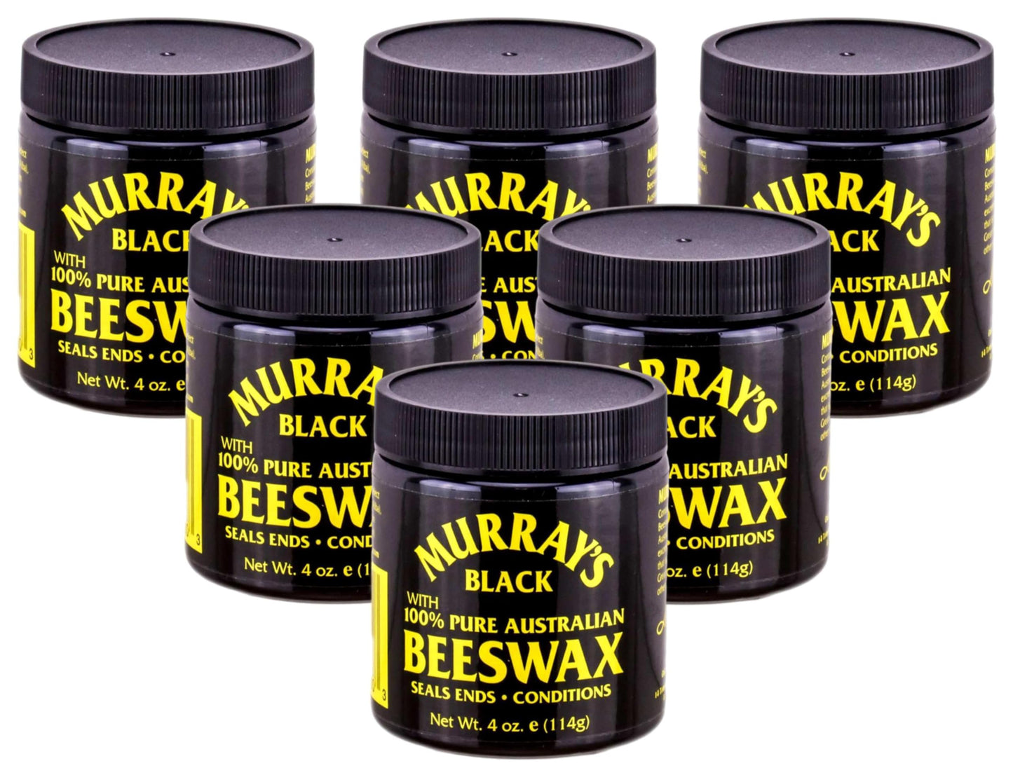 Murrays Black Beeswax 3.5 Ounce Jar (103ml) (6 Pack) Beauty & Personal Care Murrays
