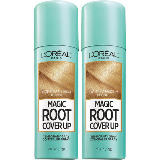 L'Oreal Paris Hair Color Magic Root Cover Up Temporary Colored Concealer Spray for Gray Roots, Lightweight formula, Ammonia and Peroxide Free, Light