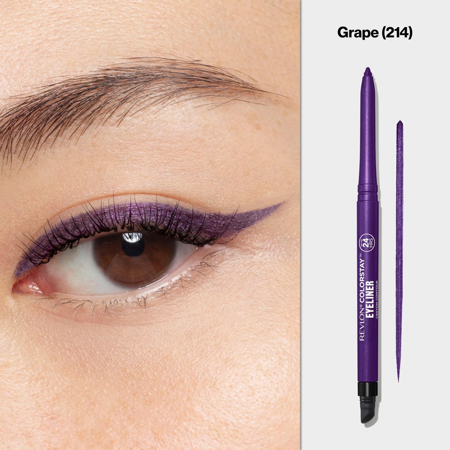 REVLON ColorStay Pencil Waterproof Eyeliner, Smudge-Proof, Eye Makeup with Built-In Sharpener, 214 Grape, 0.01 oz Beauty & Personal Care REVLON