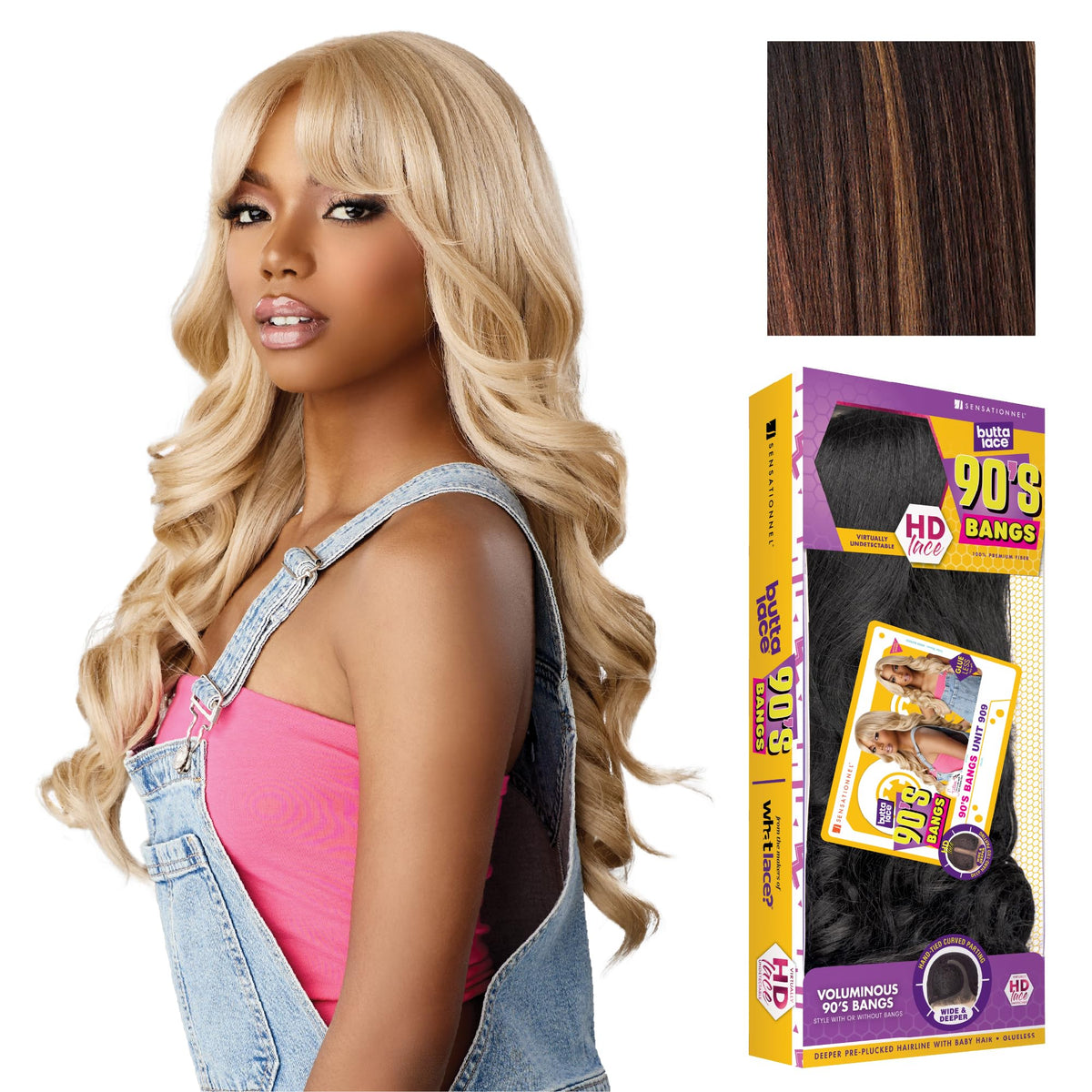Sensationnel Butta Lace 90s Bangs Wig-Unit 909, BALAYAGECHOCOLATE