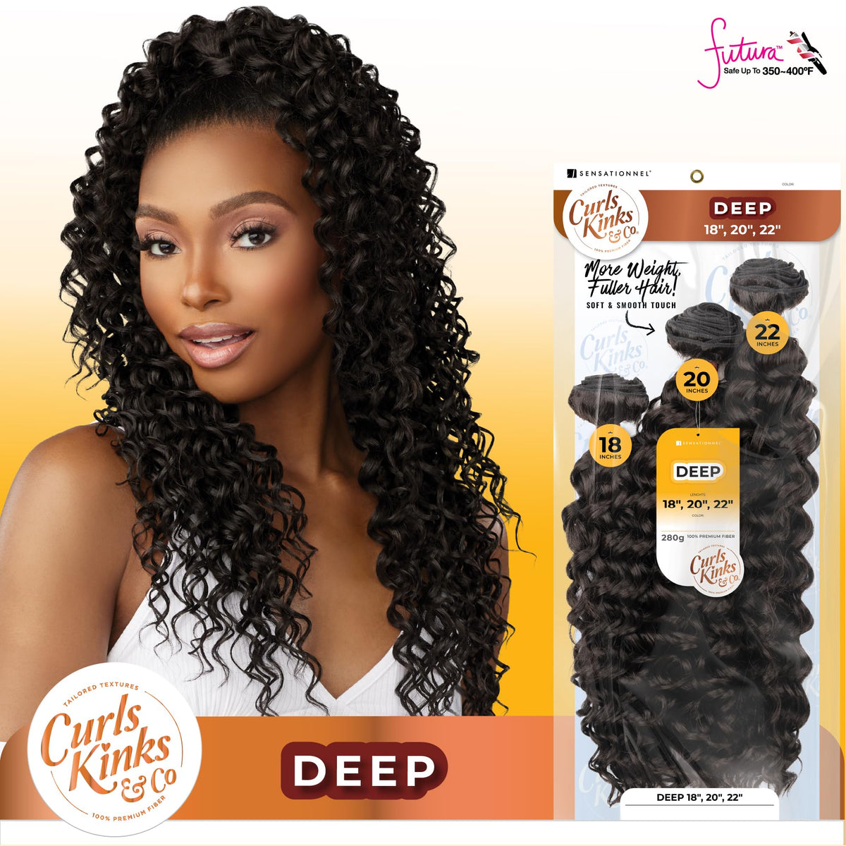 Sensationnel CKCO Synthetic Bundle-Deep,18 20 22 inch, 1 JETBLACK