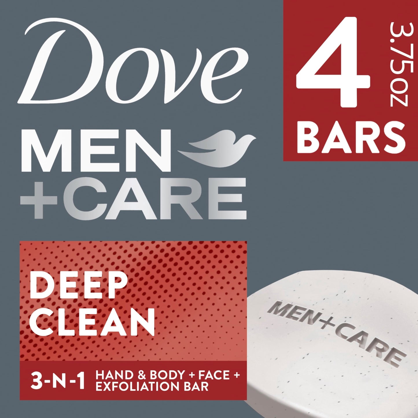 Dove Men + Care Body & Face Bar, Deep Clean 4 oz, 4 ea (Pack of 3) Beauty & Personal Care Dove