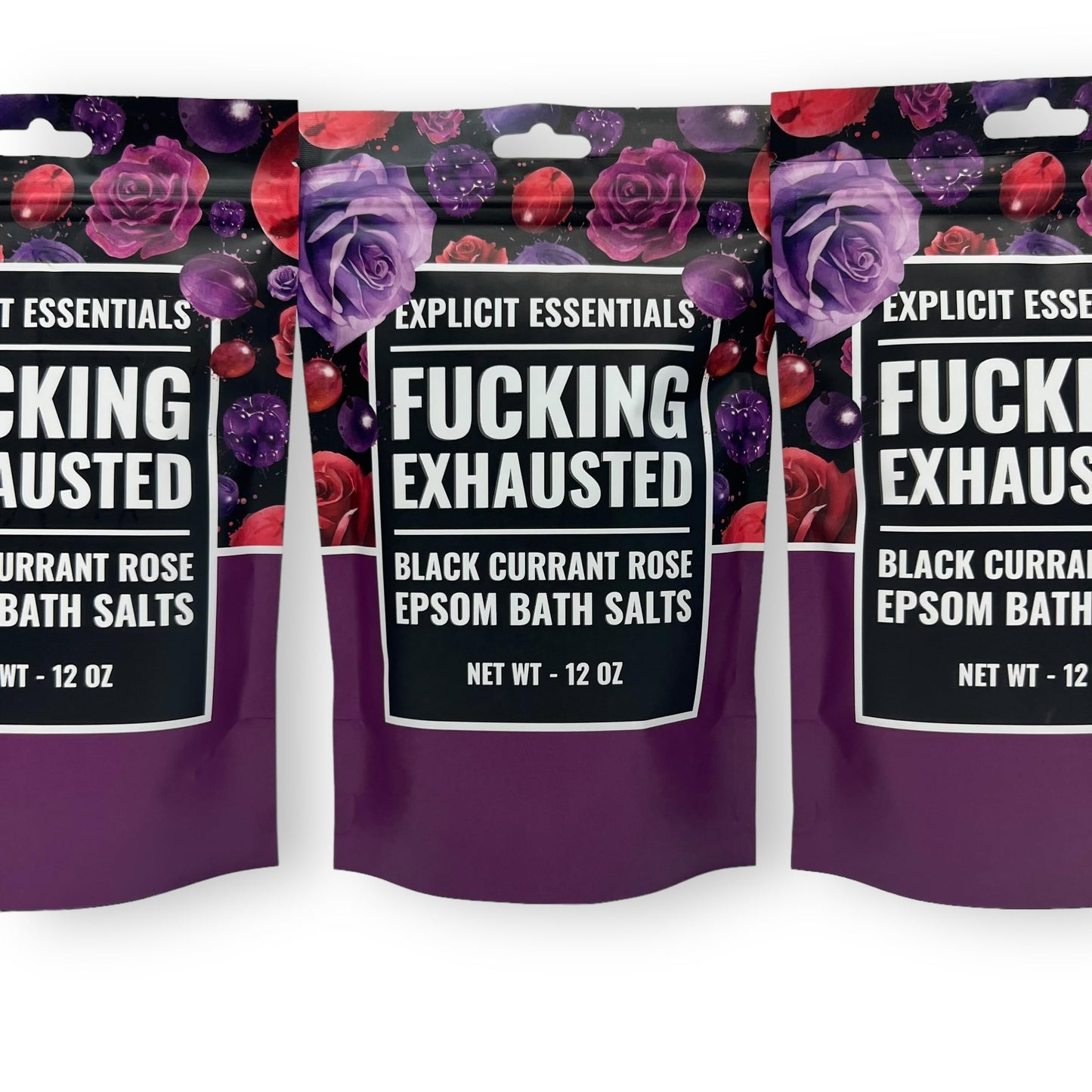 Explicit Essentials Black Currant Rose Epsom Bath Salts, Relaxation Blend, 12 oz Beauty and Personal Care Explicit Essentials
