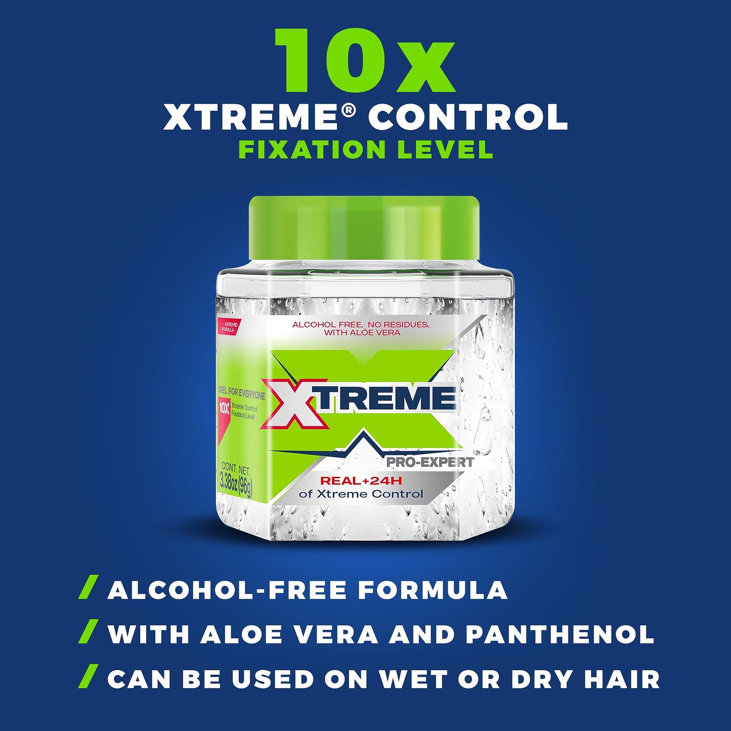 Xtreme Pro-Expert Clear Styling Hair Gel, Alcohol Free 24-Hours Xtreme Control With Aloe Vera, 8.8 Oz Jar (Pack of 3) Beauty & Personal Care Xtreme