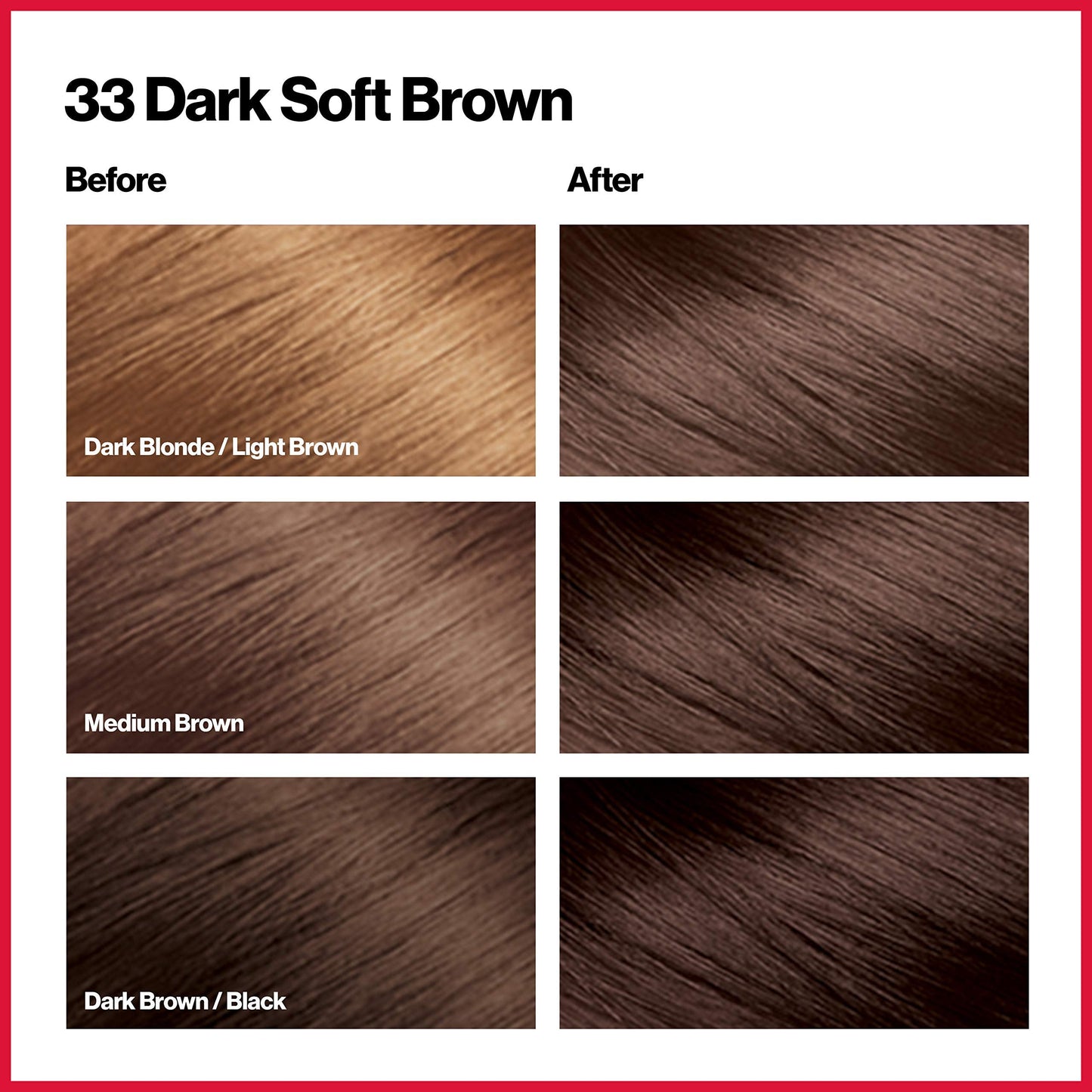 Revlon Permanent Hair Color, Permanent Hair Dye, Colorsilk with 100% Gray Coverage, Ammonia-Free, Keratin and Amino Acids, 33 Dark Soft Brown, 4.4 Oz Beauty & Personal Care REVLON