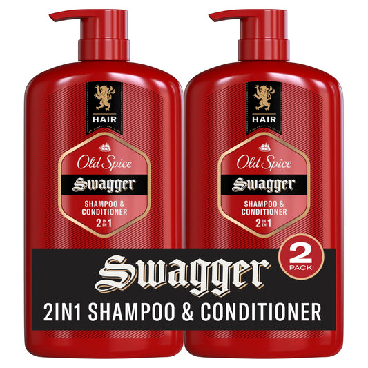 Old Spice Swagger 2-in-1 Shampoo & Conditioner for Men, Cedarwood Lime Scent, Barbershop Quality Hair Care, 29.2 fl oz Each, Twin Pack Beauty & Personal Care Old Spice