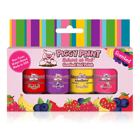 Piggy Paint Nail Polish, Non-Toxic - Scented Silly Unicorns (4 Color Set)