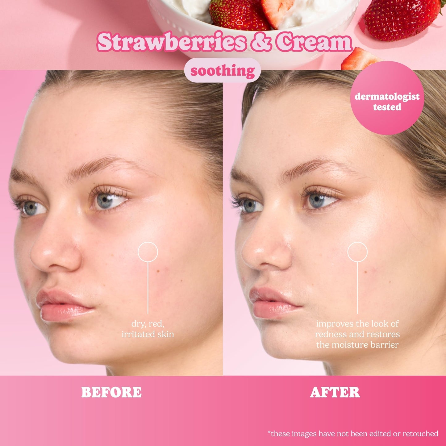 ESW Beauty Strawberries & Cream Soothing Korean Face Mask - Vitamin C, Centella & Vitamin E for Sensitive Skin, Hydration & Barrier Support - Skincare Beauty & Personal Care ESW Beauty
