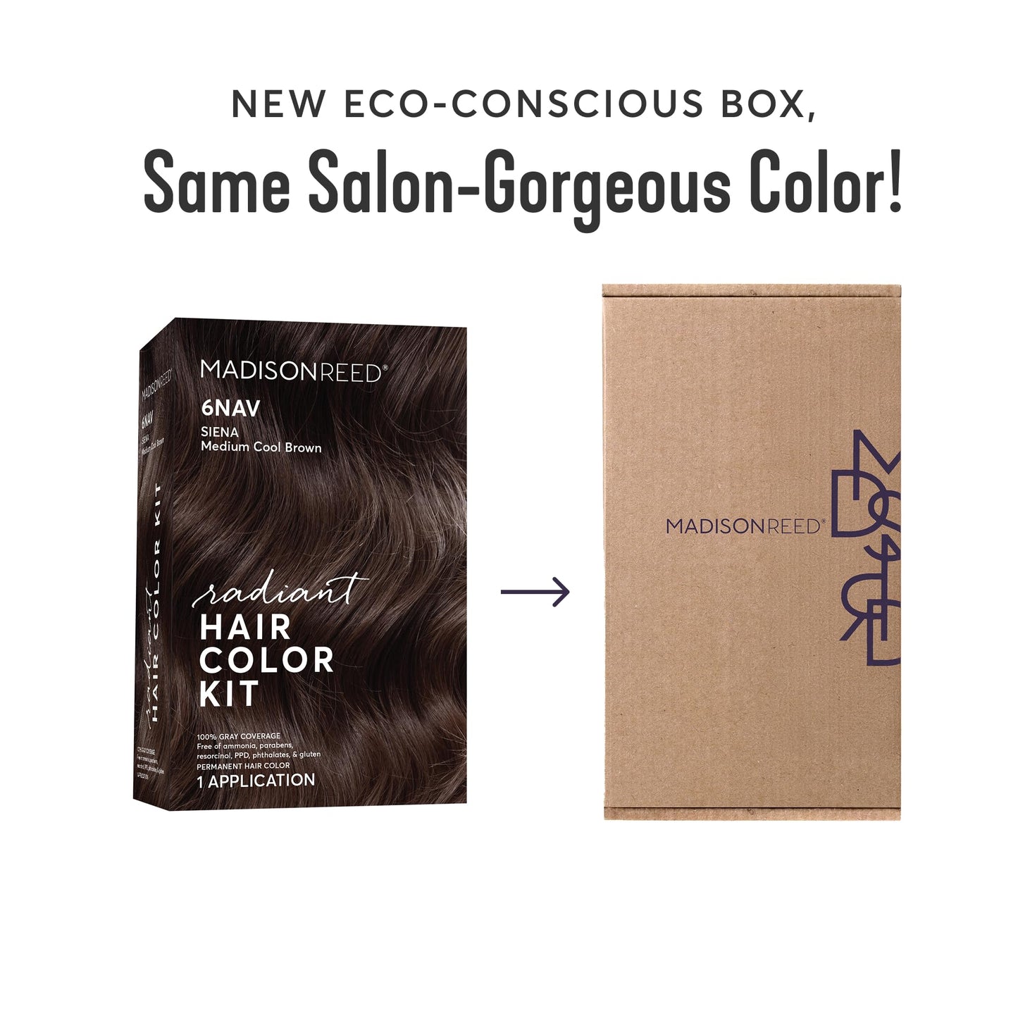 Madison Reed Radiant Hair Color Kit - 6NAV Medium Cool Brown (Siena Brown), Dimensional Gray Hair Blending Permanent Hair Dye, PPD-Free Beauty & Personal Care Madison Reed