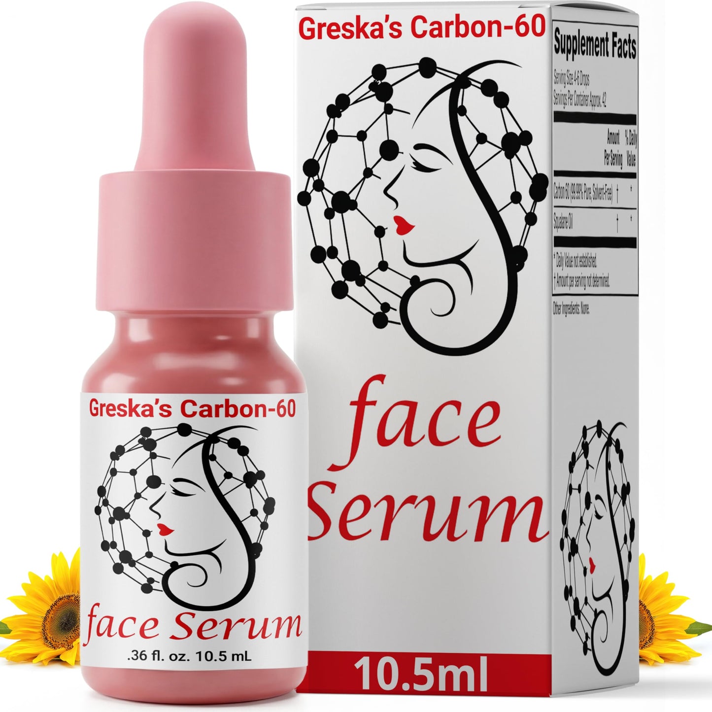 Greska's Carbon 60 Antioxidant Fullerene Face & Skin Daily Moisturizer Serum in Organic Squalane Oil | Solvent-Free C60 Formula for Support, Recovery Beauty & Personal Care Greska's Carbon-60