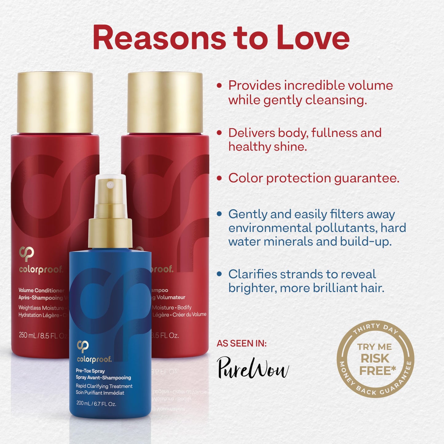 Colorproof Volume Gift Set - Volume Shampoo (8.5 Fl. Oz.), Volume Conditioner (8.5 Fl. Oz.), Pre-Tox Spray (6.7 Fl. Oz.) Beauty & Personal Care ColorProof