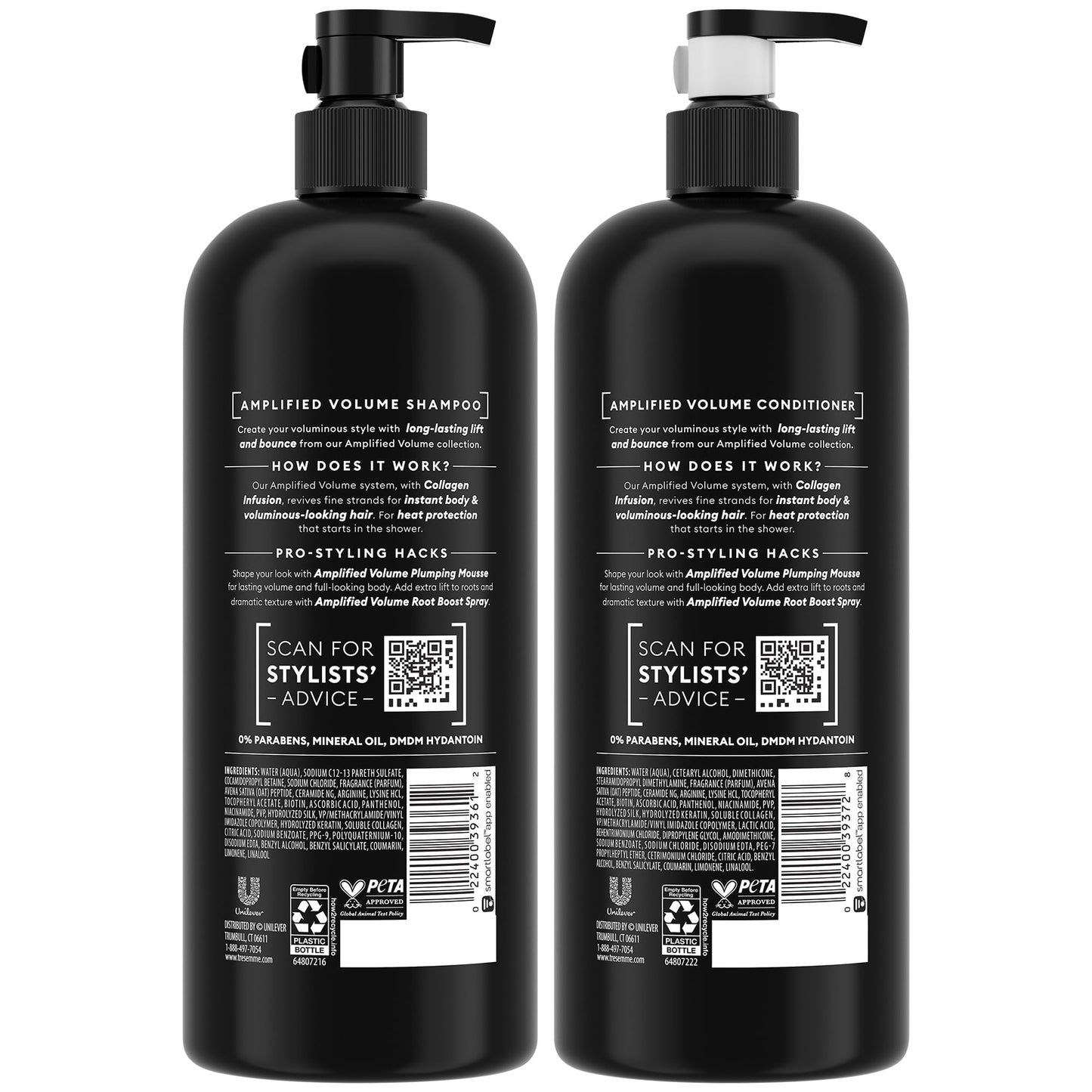 TRESemmé Shampoo and Conditioner Set, Amplified Volume + Collagen Infusion, 24H Full Body & Lift with Heat Protection + Keratin Repair Mask (3 Piece Beauty & Personal Care TRESemmé