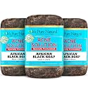 It's Pure Natural African Black Soap Bars with Acne Solution (Pack of 3) Organic Raw Soap for Face & Body, Acne Treatment & Dark Spot Remover [Made in Beauty & Personal Care It's Pure Natural